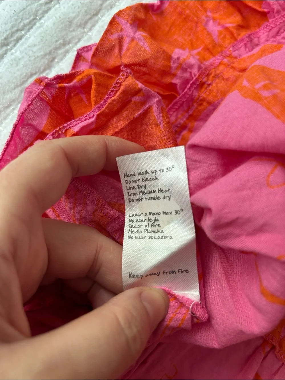 Pink & Orange Floral Tiered Summer Dress Cover Up - Picture 7 of 7